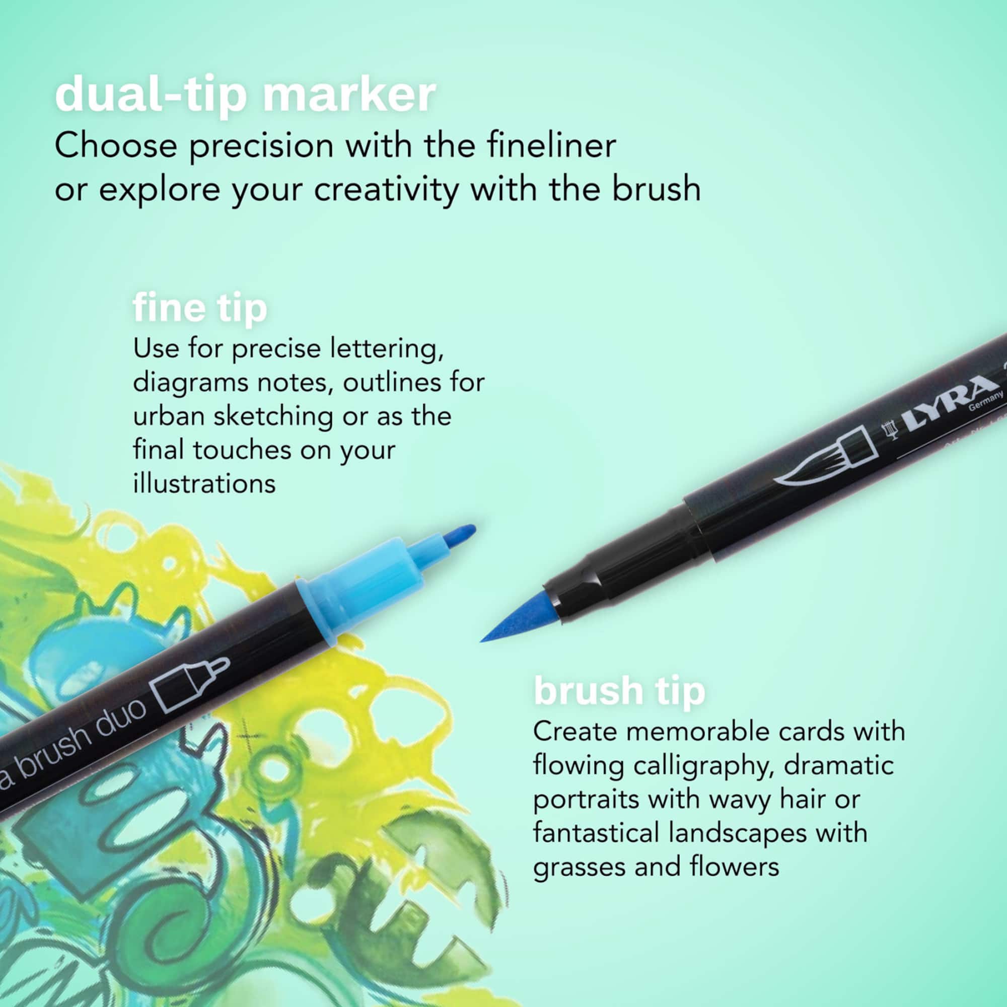 LYRA Aqua Brush Duo Marker Pen Set